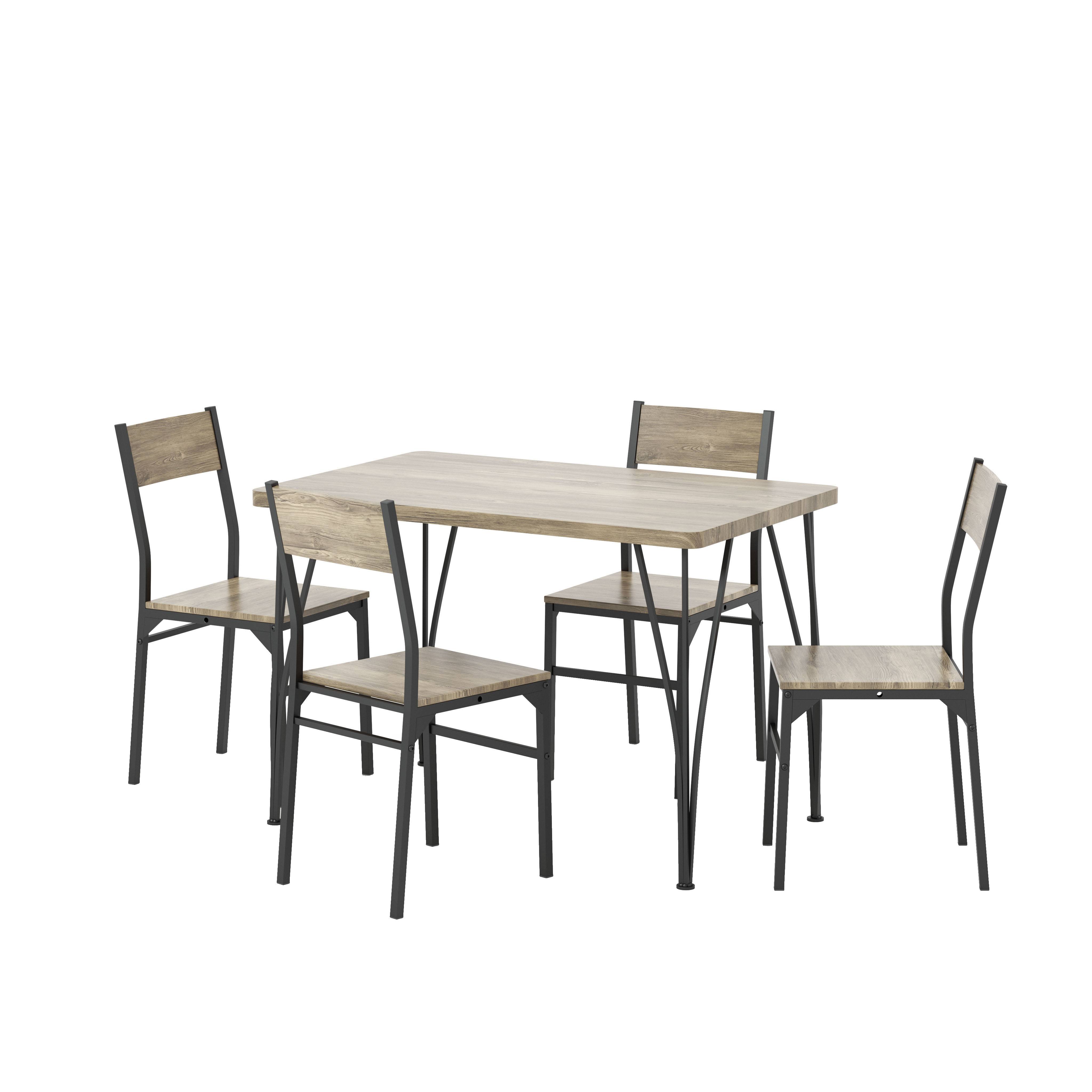 Lamount 5-Piece Dining Set in Gray and Bronze
